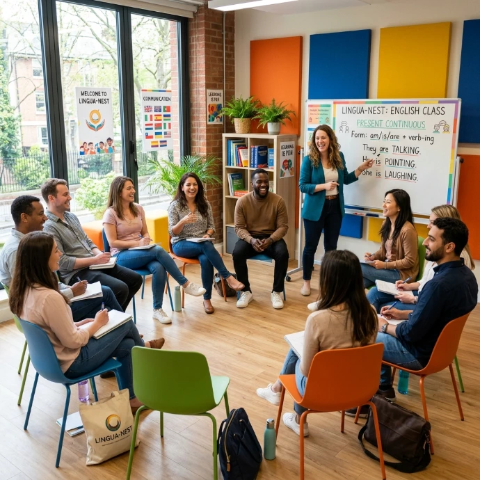 AI Generated Modern English Class at Lingua-nest